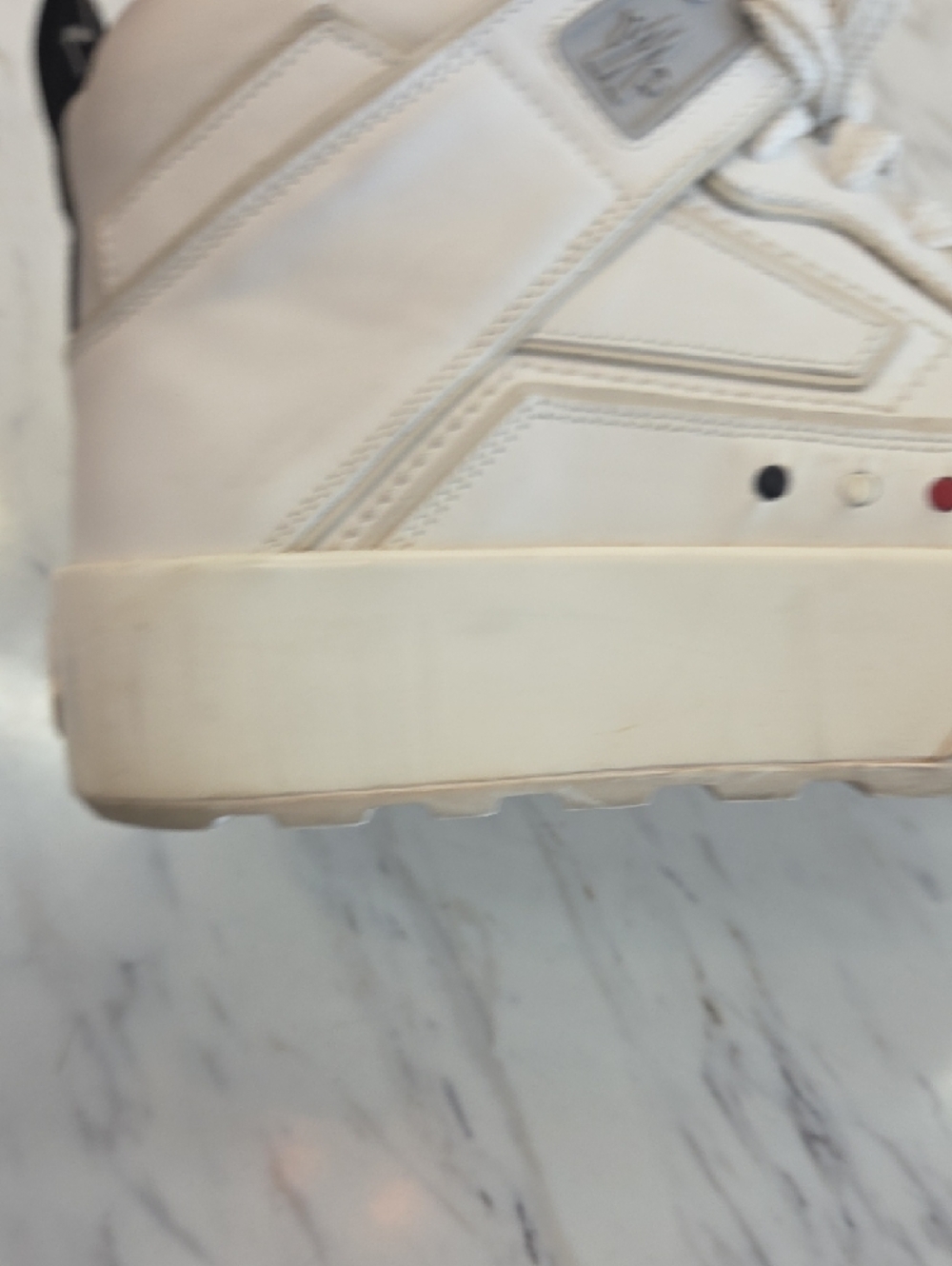 Moncler White High-Top Athletic Sneakers - Picture 9 of 15